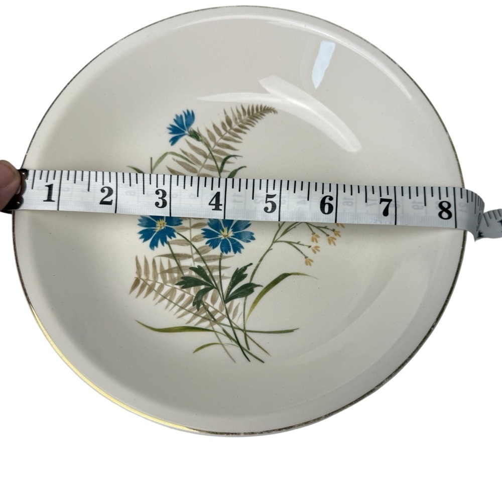 Paden City Pottery Bluebell Bowl /Dinner Plate USA Oven Proof 8” Wildflower MCM - Picture 11 of 16